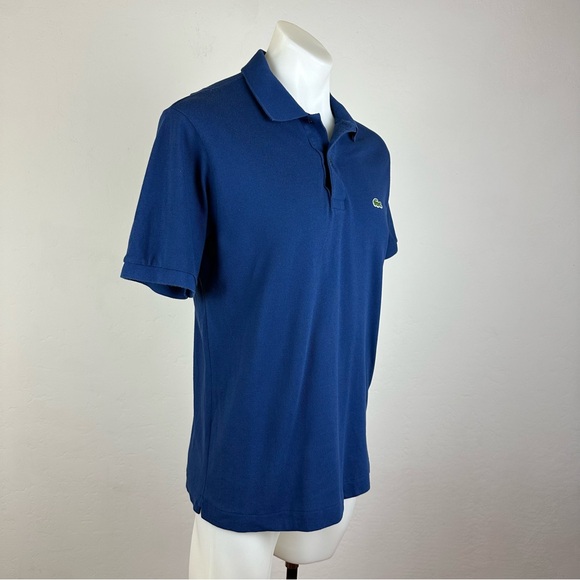 Lacoste Men's Pique Polo Shirt in Navy Blue - Picture 4 of 5